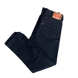 Levi's 501 Fit Straight Leg Button Men's Fly Black Denim Jeans 34X32 (34X29)